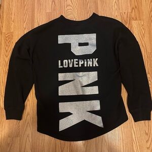 VS Pink Black Bling Glitter Logo Sweatshirt M
